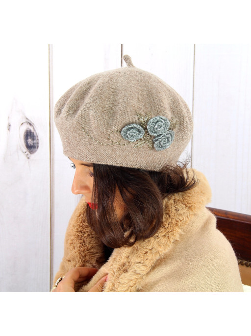 Wantonfy Béret Femme Laine - Bonnet Français Chic Léger Vintage Classique