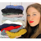 Bonnet alpaga laine grosse maille torsadé hiver ecru B01 Accessoires mode femme