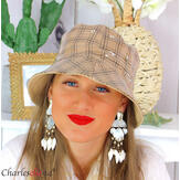 Chapeau de pluie femme vernis imperméable camel HB35 Accessoires mode femme