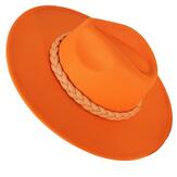 Chapeau chic couture femme feutre laine larges bords HB142 orange Accessoires mode femme