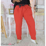 Pantalon HONEY stretch rouge foncé Pantalon femme grande taille
