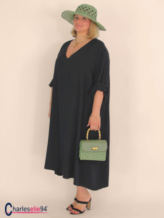 Robe oversize unie été BRENTA noire