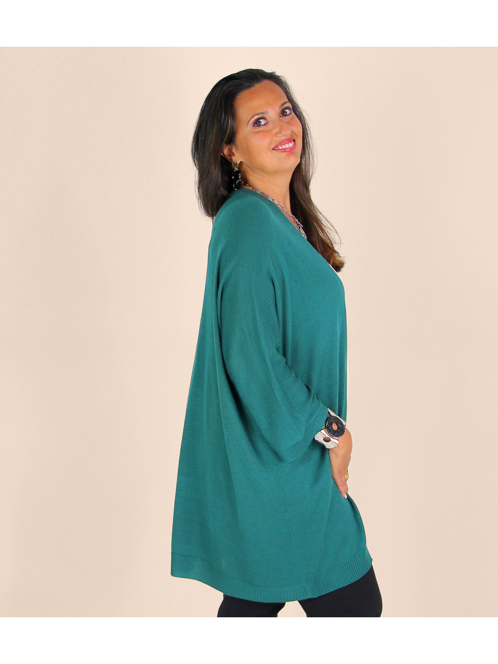 Gilet Cardigan Femme Grande Taille - Ouvert Devant - Style Rétro Décontracté - Léger Et Fluide - Toutes Saisons