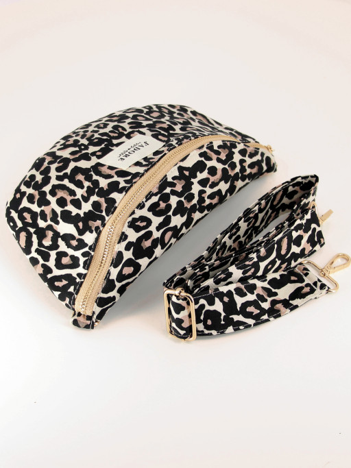 Sac banane toile XENIA léopard noir