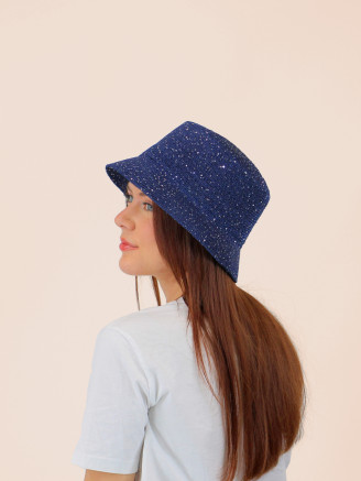 Chapeau cloche sequins miroirs HB7813 bleu marine
