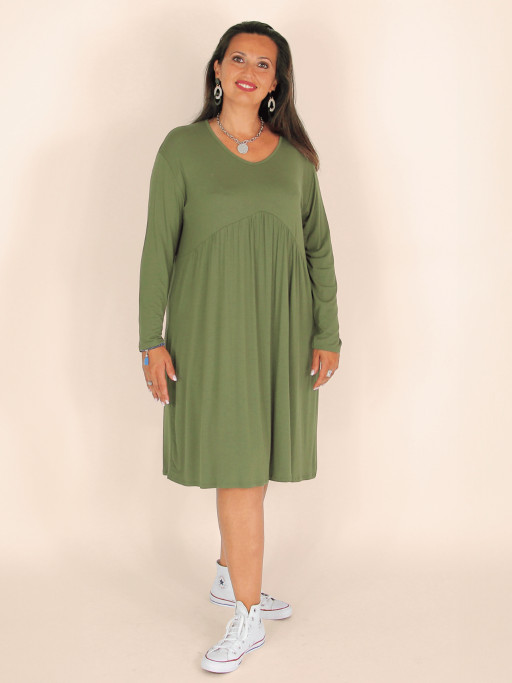Robe évasée fluide femme grandes tailles kaki TOUNETTE|Charleselie94