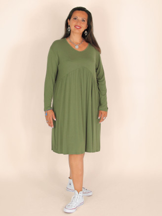 Robe évasée fluide femme grandes tailles kaki TOUNETTE|Charleselie94