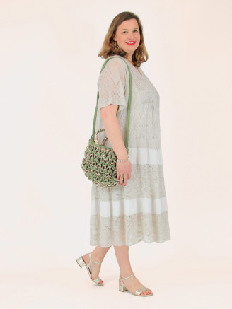 Robe longue été dentelle NINOU beige
