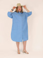Robe chemise en jean coton KAMILIA bleu clair