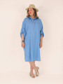 Robe chemise en jean coton KAMILIA bleu clair
