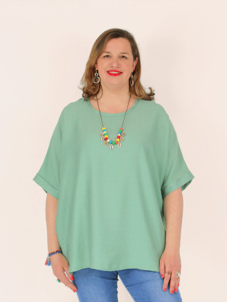 Tunique bohème avec collier LINDY vert amande