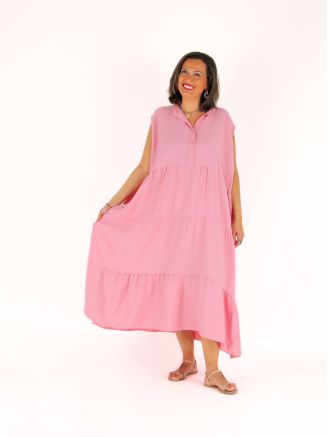 Robe longue sans manches MERLYNE rose