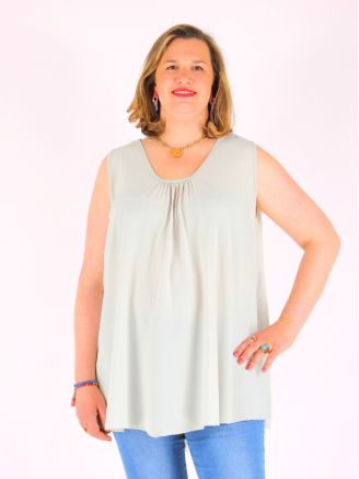 Débardeur été MYRTIL dentelle bohème beige