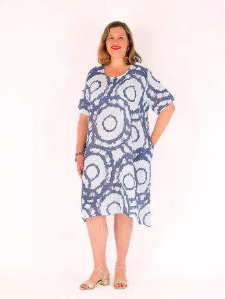 Robe grande taille en coton FLAMINIA blanc