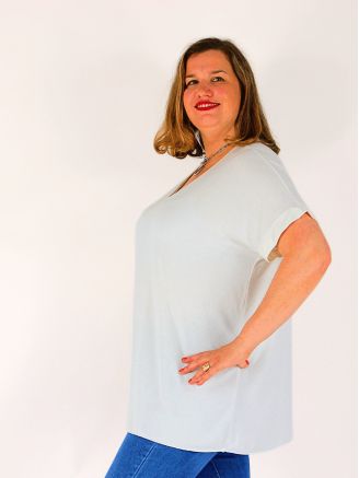 Pull tunique maille douce MARIELLA blanc