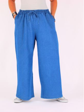 Pantalon coton stretch TADEO grande taille jean foncé