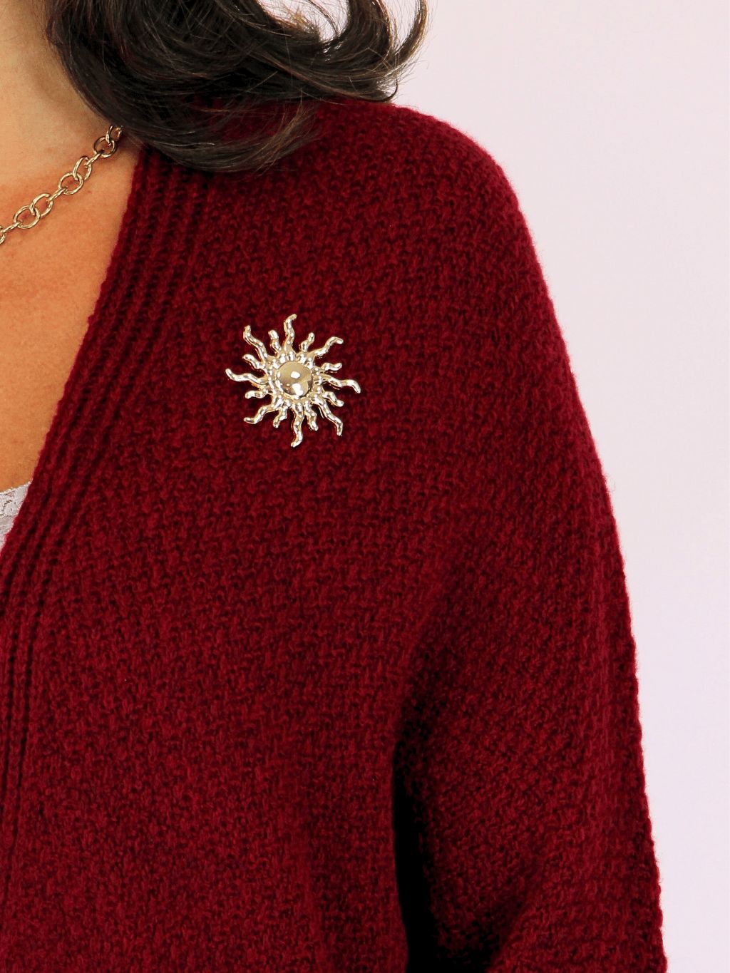 Gilet Pull Extensible Geoffrey Beene Sport - Soie Mélangée Bordeaux, Taille L, Occasion Très Bon état