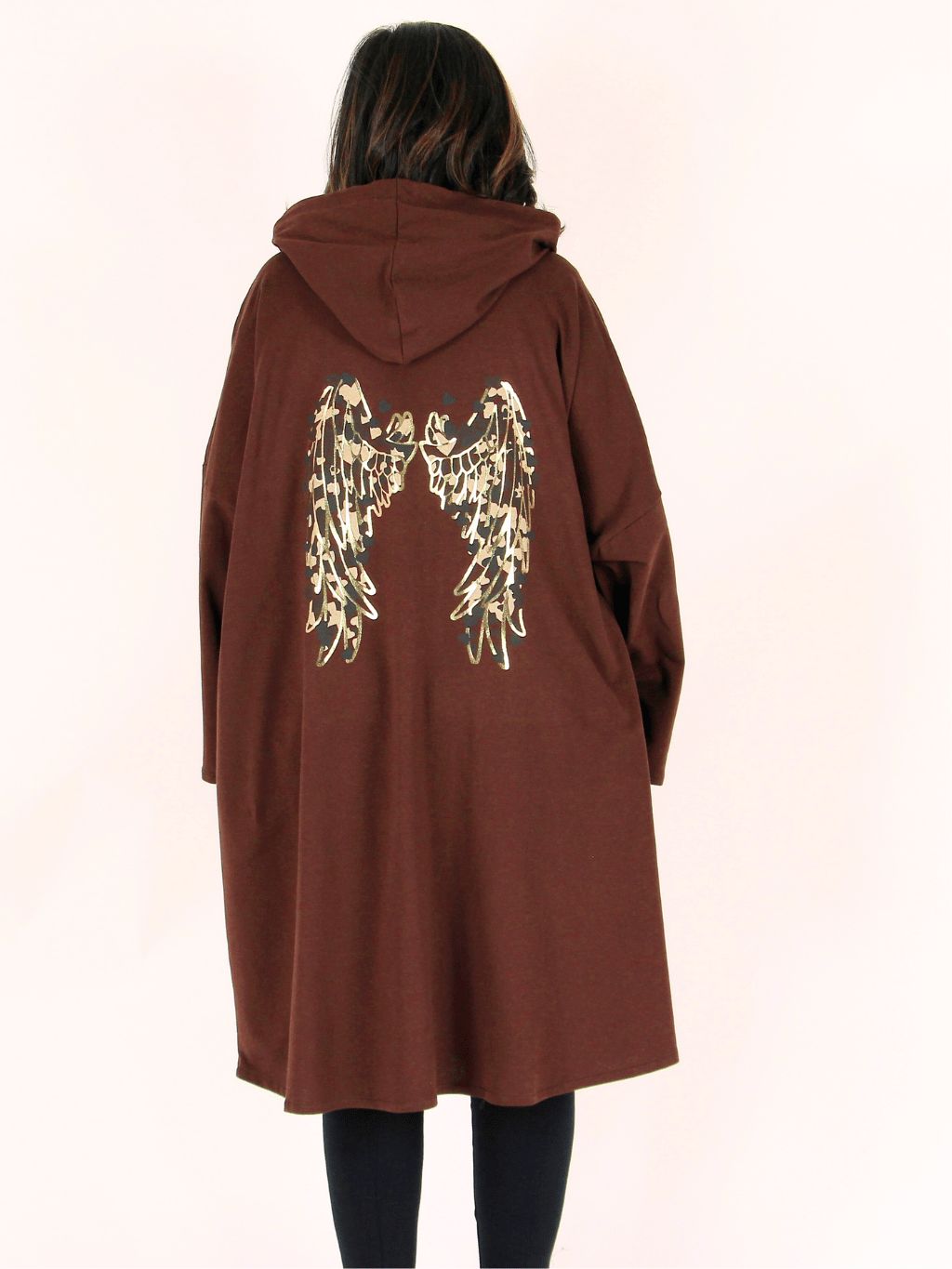 Robe Cardigan Longue En Coton Cognac - Taille 42 Grande Taille - Fabriqué En France - Neuf Avec étiquettes