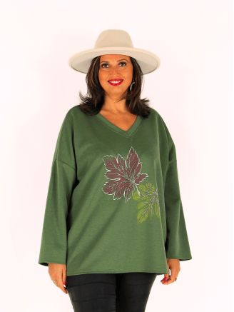 Tunique grande taille viscose douce SUELLEN kaki