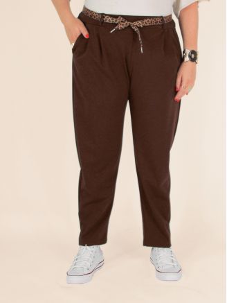 Pantalon uni stretch femme AMADEO chocolat