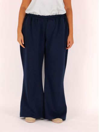 Pantalon grande taille en viscose douce ALEXIS bleu marine