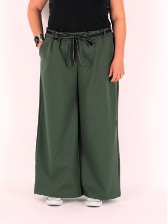 Pantalon grande taille stretch ROSARIO coupe large kaki