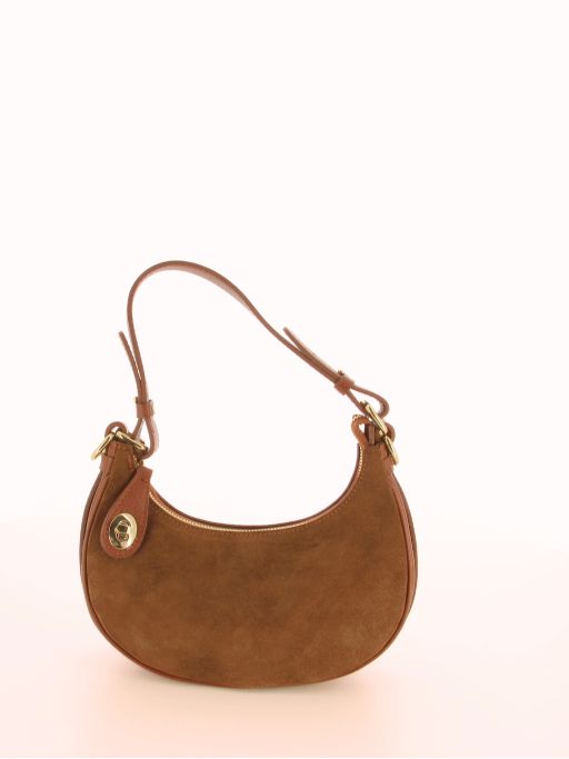Sac MIRNA en cuir grainé et daim fabrication italienne camel
