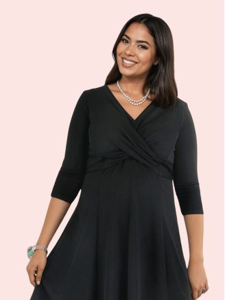 Robe élégante midi JOSEPHINE noire